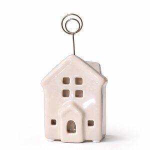 Ceramic‎ House Tealight Holder Photo Clip Table Decor Cottagecore